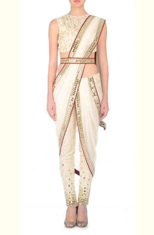 latest-saree-trends-2016-designs-designer-pre-draped-concept-neeta-lulla-white-belted