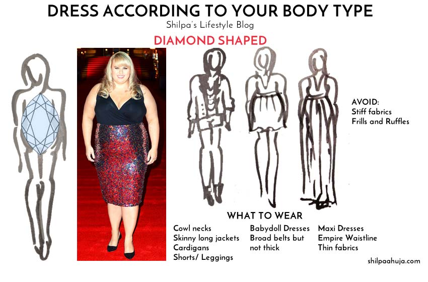 dresses for diamond shaped body