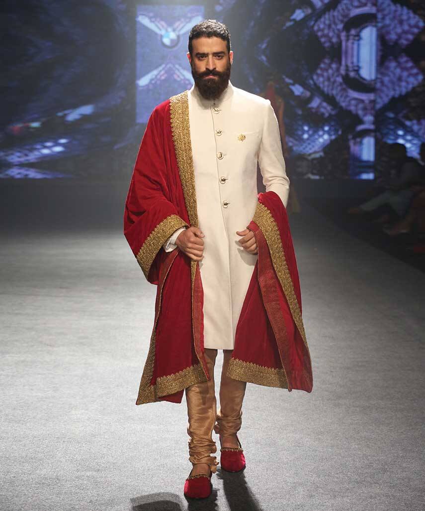 designer wedding sherwani for men latest trends fall winter 2015 2016 couture groom outfit dress style design gold red white
