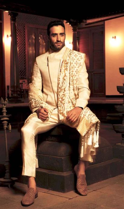 formal shoes on sherwani