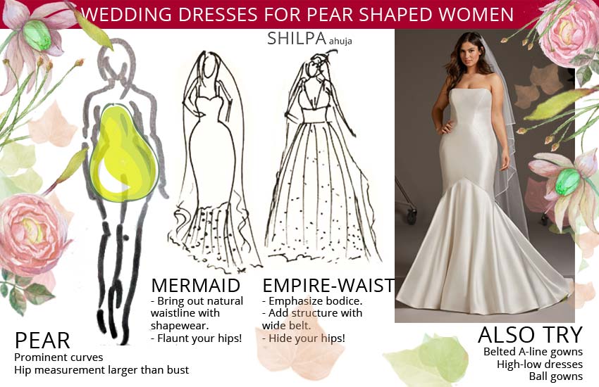 wedding-bridal gowns for-pear-shaped-body-type-women