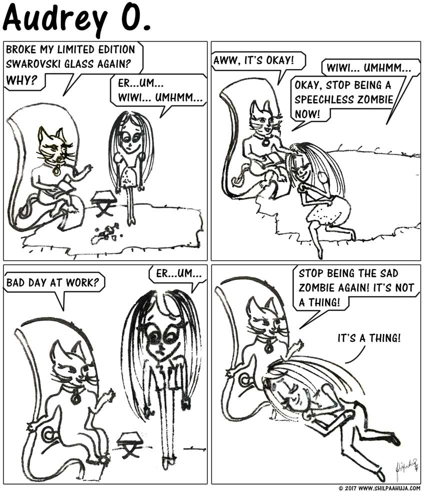 audrey-o-comic-v1e27-cartoon-the-sad-zombie-how-to-get-sympathy-from-your-pet