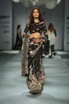 Suneet Varma -black-saree-striped-blouse-amazon-india-autumn-winter-2017-collection-fashion-show