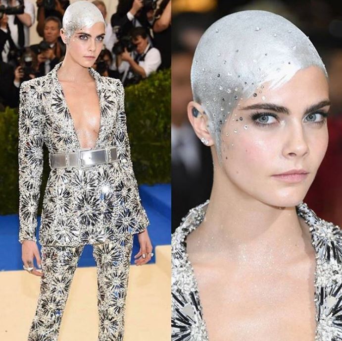 met-gala-2017-celebrity-fashion-makeup-beauty-looks-plunging-neckline-metallic-belt-cara-delevingne