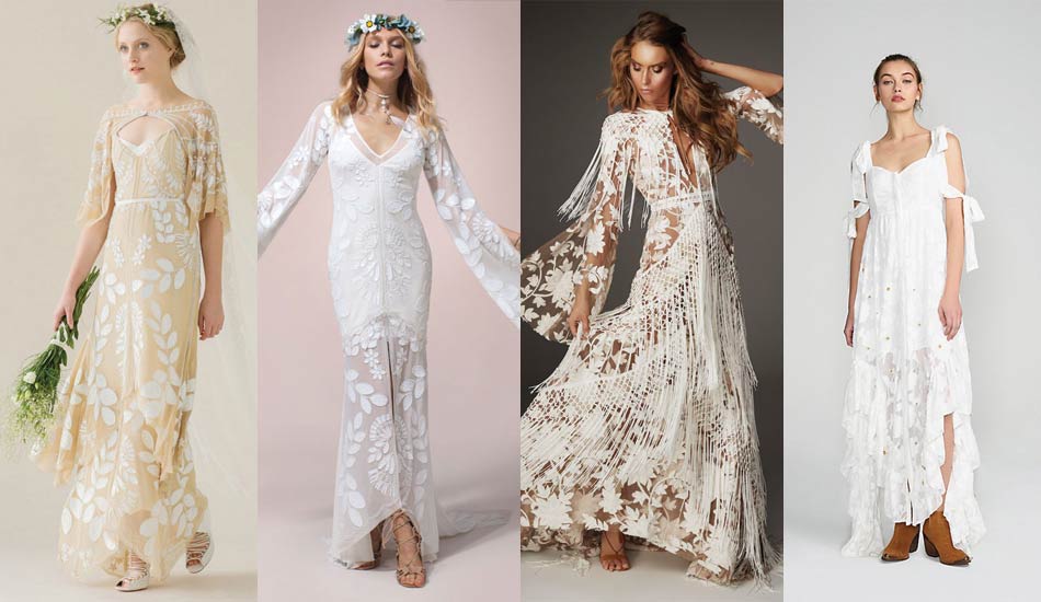 bohemian style wedding gowns