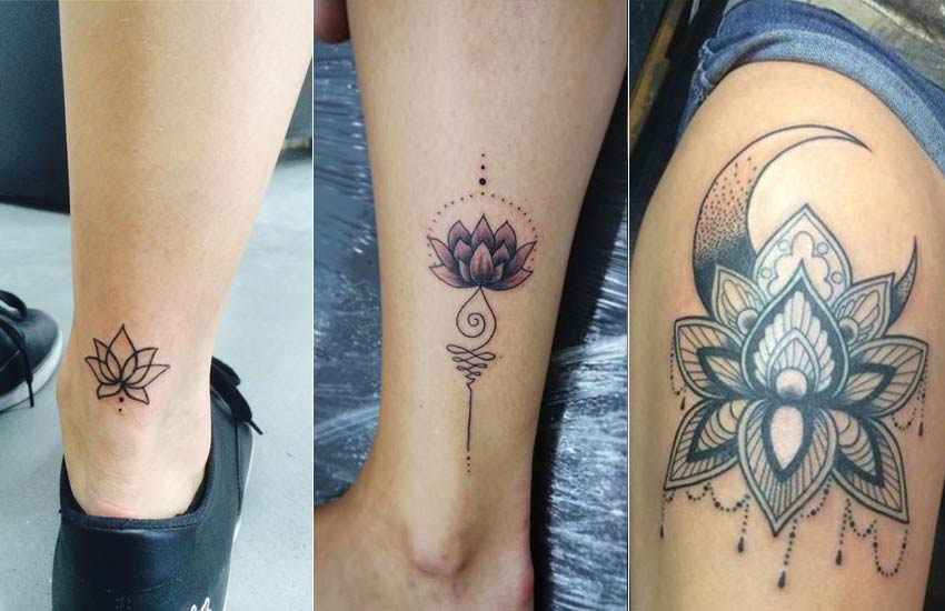 Matching lotus tattoos on ankles  Tattoogridnet