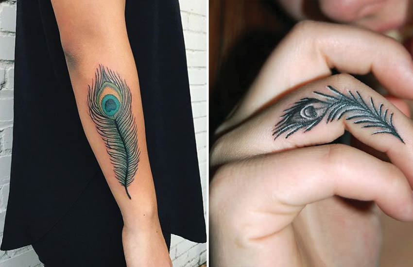 Voorkoms Peacock Feather with Om Tattoo Temporary Body Waterproof Boy and  Girl Tattoo  Amazonin Beauty