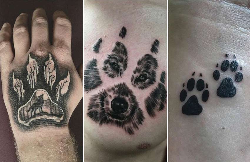 small wolf paw tattoo