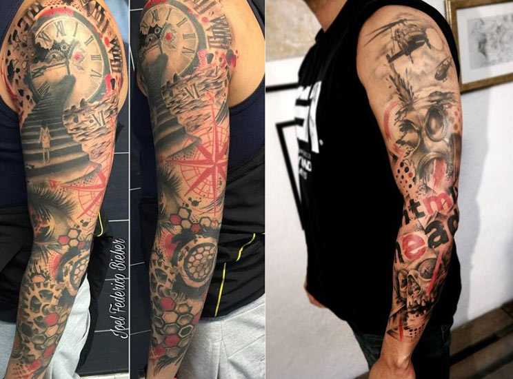 red and black tattoo arm sleeve womanTikTok Search