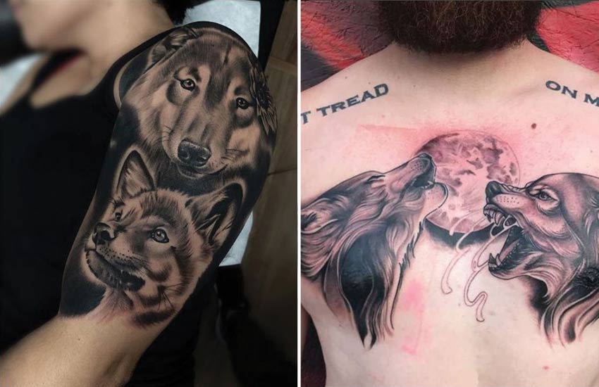 Two Wolves Parable Tattoo