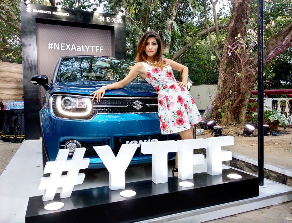 car-model-shilpa-ahuja-nexa-ignis-ytff-youtube-fan-fest-chennai-2018