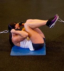 seated cable crunch with bosu ball