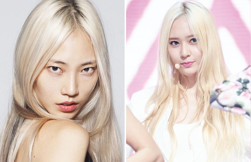 dark-platinum-blonde-asian-hair-celebrities (4)-soo-joo-park-krystal-jung.