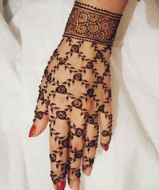 beautiful rose latest mehndi designs for hands