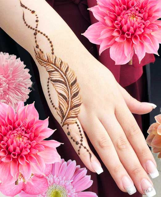 bridal mehendi design mehndi henna feather leaf