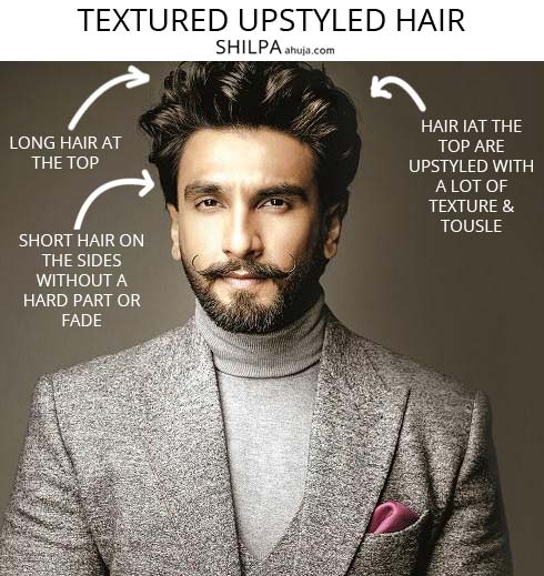 TEXTURED Upstyled Hair Mens Bollywood Haircuts 2020 Ranveer Singh 